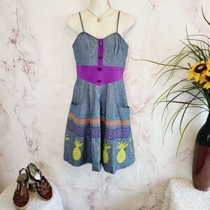 Vintage Anthropologie! Tracy Reece Frock pineapple dress